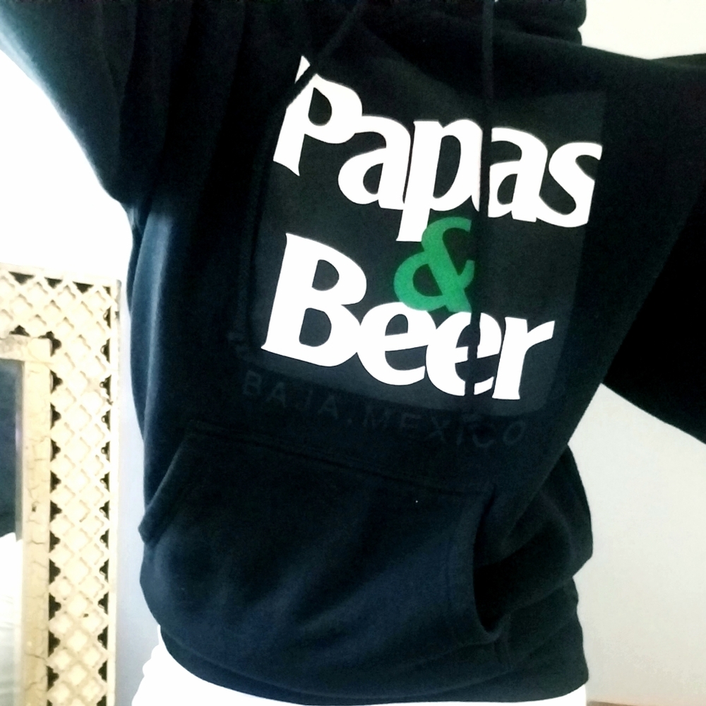 Black Hoodie Papas & Beer Listed MENS/WOMENS - Picture 8 of 10